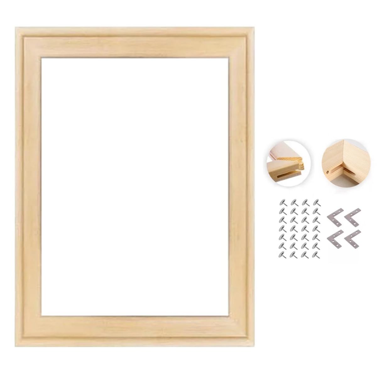 Heoaaoeh 55 x 27.6 in (140 x 70 cm) DIY Canvas Frame Kit, Solid Wooden Stretcher Bars for Gallery Wrap Oil Paintings, Prints, Poster - Easy to Assemble, Accessories Included