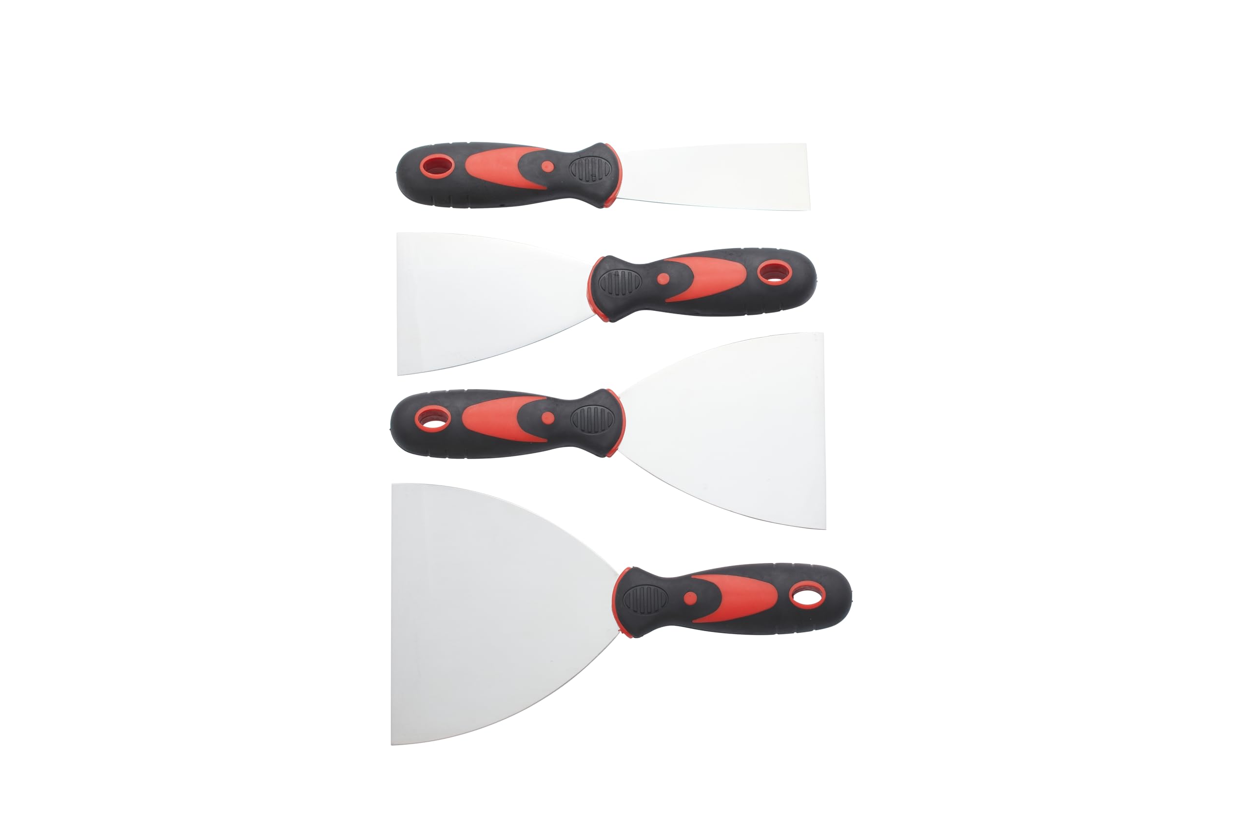Fit For The Job 4 Piece Wallpaper Scrapers Set, Stainless Steel Paint Scrapers, 1.5'', 3'', 4'', 5'' Putty Knife, Wall Scraper and Stripping Knife Set, Tools for Wallpaper, Plaster Scraping