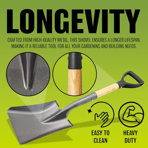 Metal Digging Shovel Gardening Square Spade Tool - Image 7