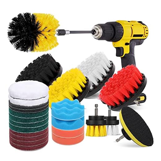 Hiware 26-Piece Drill Brush Set for Cleaning - Power Scrubber Brush Pad Sponge Kit with Extend Attachment for Bathroom, Car, Grout, Carpet, Floor, Tub, Shower, Tile, Corners, Kitchen