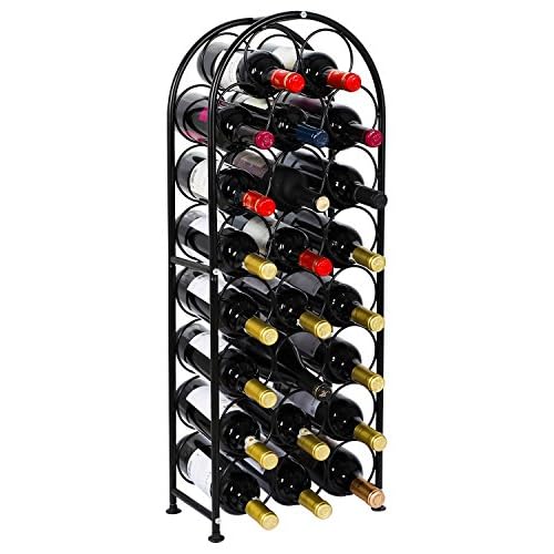 EasyPAG Metal 23 Bottles Wine Rack, Freestanding Wine Holder Floor, Home Kitchen Wine Storage Organiser Stand,Black