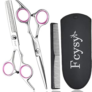 Hair Scissors Blending Shears Set, Fcysy Hair Cutting Scissors Kit Barber Scissors Thinning Shears, Hair Cut Set Professional Salon Haircutting Tools Hairdresser Scissors of Hairdressing Accessories