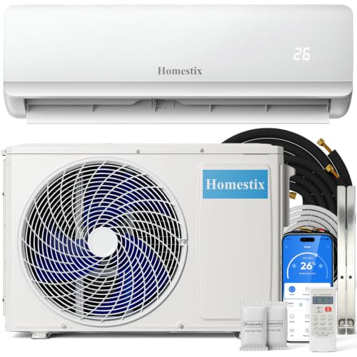 Split Klimaanlage 12000 BTU4-in-1-Kältegerät mit Heizen Kühlen Entfeuchten und Lüften bis75 m ultraleise Fernbedienung & APP 24h-Timer/Schlaf/ECO-Energiesparmodus inkl. Montagematerial