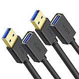 VCZHS 2 Pack USB Extension Cable, (6 FT+ 6 FT) USB Extension Cable USB Extender USB 3.0 Extension Cable for Webcam, Flash Drive, Hard Drive