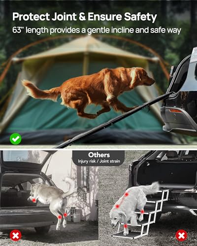 Dog-Ramp-for-Car-63-Long-17-Wide-Portable-Pet-Ramp-Dog-Ramps-for-Large-Dogs-with-Non-Slip-Rug-Surface-Dog-Car-Ramp-for-SUV-Car-Truck-Folding-Dog-Ramp-Up-to-250LBS Dog Ramp for Car 63 Long 17 Wide Portable Pet Ramp Dog Ramps for Large Dogs with Non Slip Rug Surface Dog Car Ramp for SUV Car Truck Folding Dog Ramp Up to 250LBS