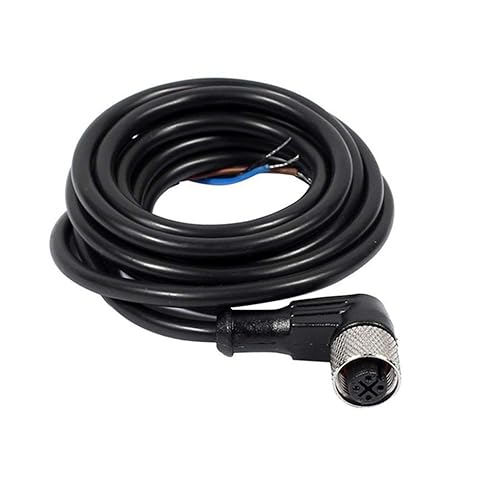 Miniatura 19 de Elecbee Conector M12 A-Code Cable sobremoldeado de ángulo recto de cabeza hembra única (cable de 5 pines de 6.6 ft/6.6 pies) Cable de 5 pines 2M/6.6