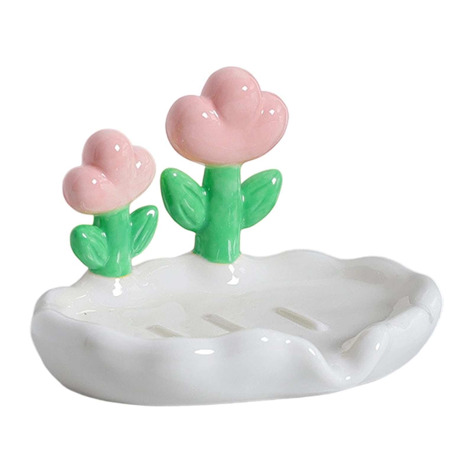 Space Saving Soap Storage Tray Decorative Flower Shape None Installation Suitable for Renters Home Use Soap