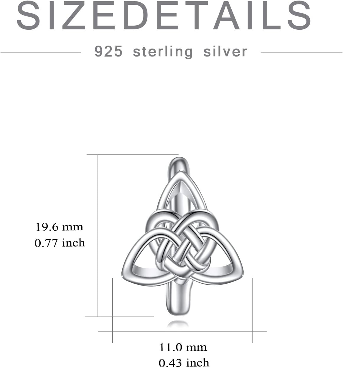 WINNICACA Celtic Earrings for Women 925 Sterling Silver Triangle Celtic Knot Huggie Hoop Earrings Irish Jewelry Gifts for Women Daughter Her Wife Mom Anniversary Birthday Christmas