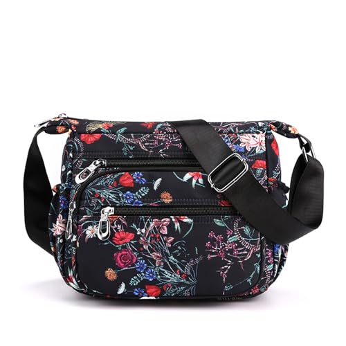 Image of Crossbody Bag for Women Ladies Multi Pockets Shoulder | Handbag Lightweight Nylon Casual Messenger Bag Travel Purse Anti Theft Pocket Bag