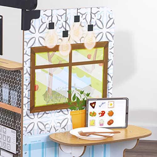 KidKraft 20121 Pop-Up Restaurant Let's Pretend Spielküche aus Holz, Mit 18 Spielteilen einschließlich Lebensmitteln… – Bild 6