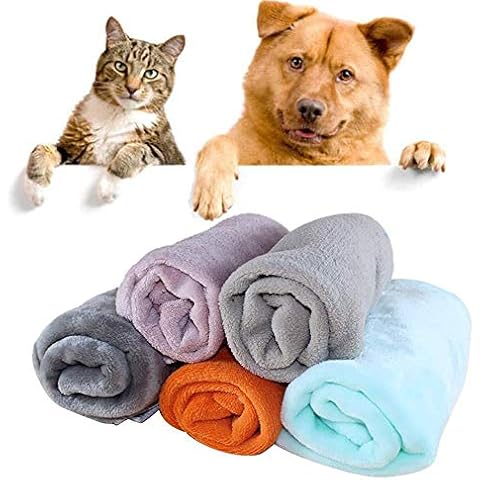 iuNWjvDU Pets Supplies 5 Pack, Pet Blanket For Small Dogs Cats Puppy Kitten Animals Super Soft Warm Velvet Sleep Mat for Dogs Cats Pets Cover