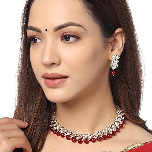Image of Yellow Chimes Jewellery Set for Women and Girls Traditional Multicolor Jewellery Set for Wedding Gold Plated Choker Necklace Set | Birthday Gift for girls and women Anniversary Gift for Wife