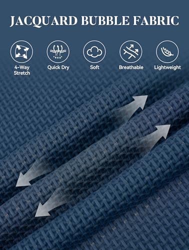 Esabel.C Bubble Men's Polo Shirts Short Sleeve Stretch Casual Jacquard Collared Golf Polo Shirts for Men3