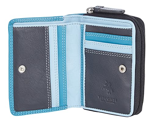 Visconti Twofold Rainbow RB53 - Cartera de piel para mujer, multicolor, azul, Casual