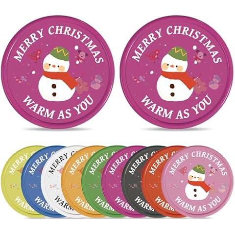 comfortez 200-1000 Custom Cute Little Snowman Christmas Pattern Token-Themed Gift Chips That can be swapped to add to Your Personal Logo and Text (Rose Red) Cover