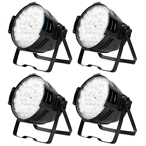 BETOPPER DJ Lumière Soiree DMX LED Projecteur Jeux de Lumière pour Soiree 54 * 2W Blanc Spot Lumière Scène Par Fête Spotlight d'éclairage pour Discothèque Photostudio Théâtre Mariage LC003-H (4 Pack) Cover