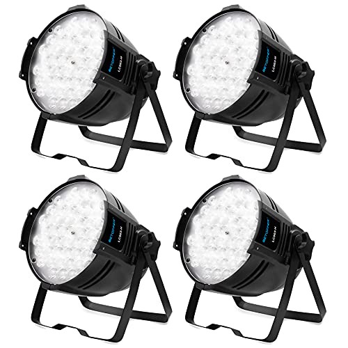 BETOPPER 54 LED Par Light Super Bright DMX-512 DJ Stage Light White/Off White Lighting 5000 Lumens for Theatre Studio Photo Studio Home Decor Party Church Event Wedding (Pack of 4)