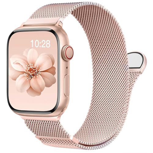 ORRLBB Bracelet compatible avec les Bracelets Apple Watch Series 11 10 9 8 7 6 5 4 Ultra SE 3 2 1 Femmes Hommes, Magnétique Métal pour iWatch 49mm 46mm 45mm 44mm 42mm...