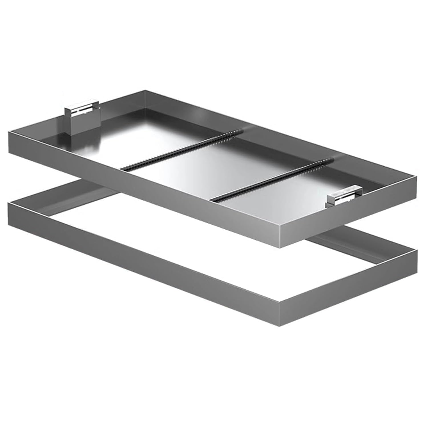 Coperchio per pozzetto in Acciaio Inox con Maniglia a Scomparsa, specifico per Esterni, Adatto per Fosse settiche da Giardino interrate, 60x60 cm, Resistente, Sicuro e Decorativo.
