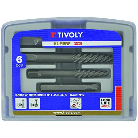 Tivoly 11111070001 Damaged Stud/Screw Extractors, Grey, Pack of 6 Pieces Cover