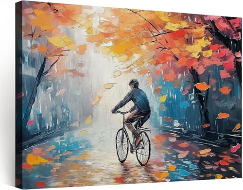 Toile Rue de Ville Automne 100x70 cm : Donnez de la Vie à Vos Murs Vides