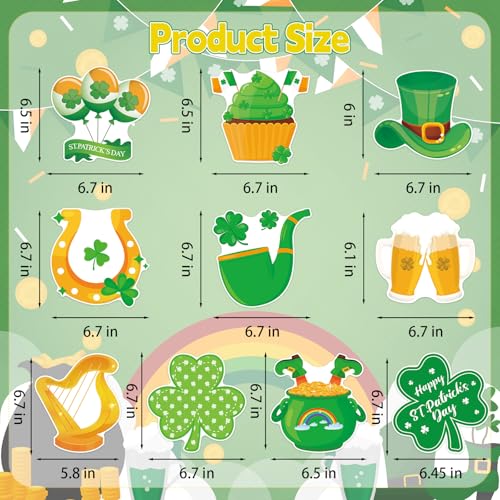 Image of 40Pcs St. Patrick's Day Hanging Swirl Decorations, Irish Lucky Shamrock Clover Ceiling Hanging Swirls St. Patrick's Day Foil Swirls Streamers for Irish Saint Patrick Party Decorations