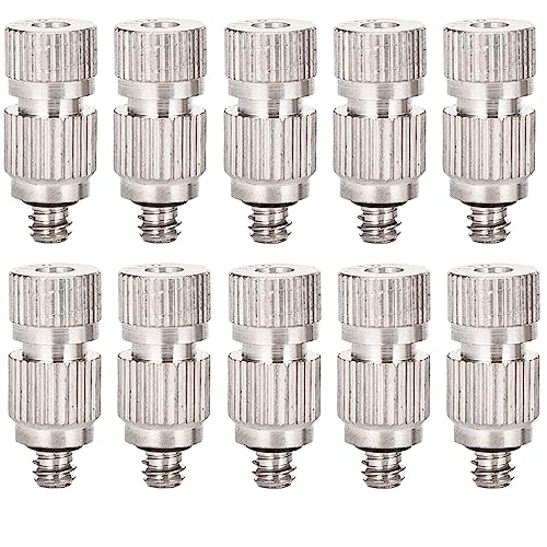 10 ugelli di nebulizzazione per sistema di raffreddamento esterno Ugelli di nebulizzazione ad alta pressione in acciaio inossidabile per esterni con filtro in ottone nebulizzatore (dimensioni: 0.3mm)