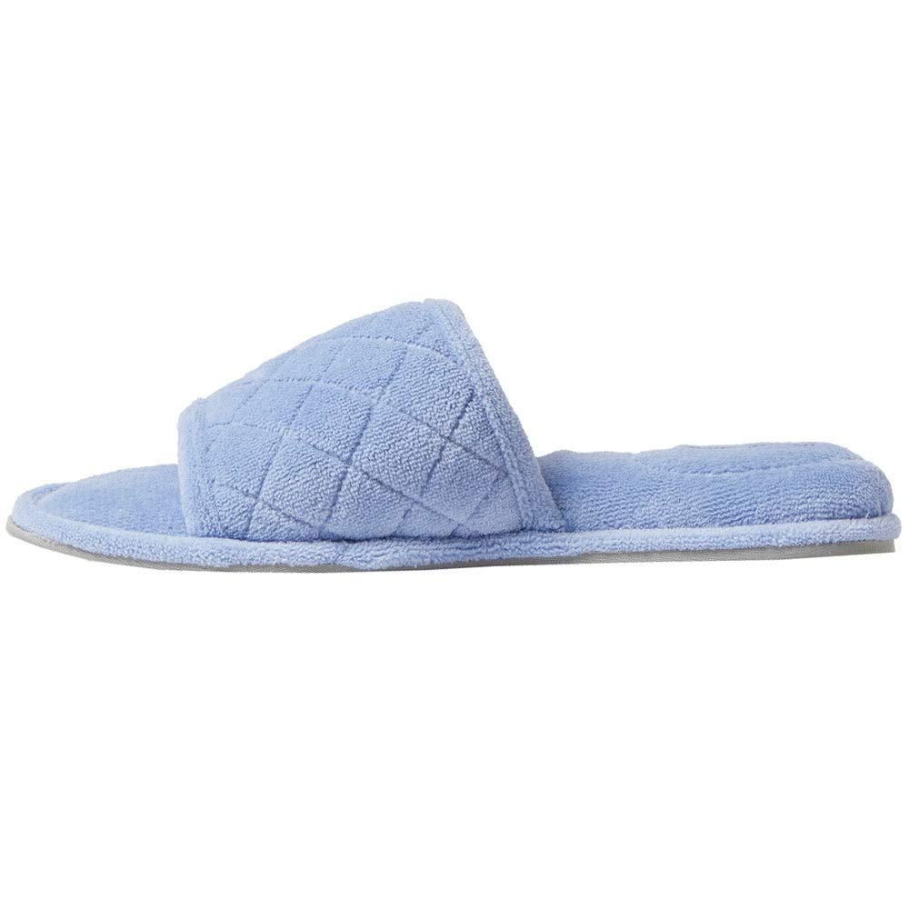 Dearfoams Women's Beatrice Microfiber Terry Slide with Quilted Vamp Slipper
