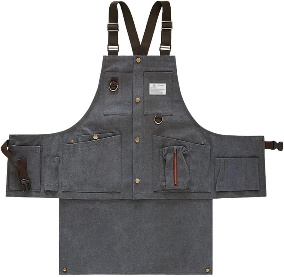 Canvas Kitchen Aprons for Woman Men Chef Work Apron for Grill Restaurant Bar Shop Cafes Beauty