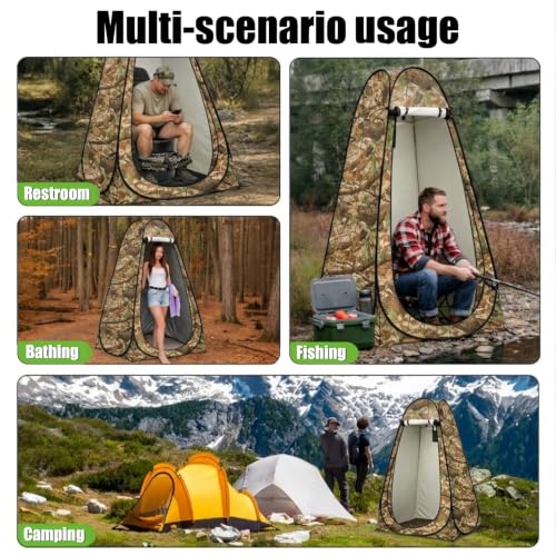 Inodoro portátil para camping con tienda de privacidad - Juego de inodoro plegable para adultos y personas mayores - Baño exterior emergente para viajes miniatura 7