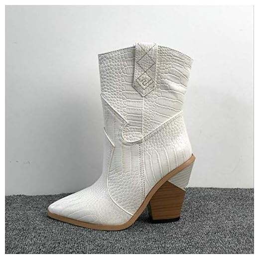 CHZDSB damstövel tryckknapp för kvinnor höst vinter cowboystövel kvinnor kilklack stövlar vit svart gul stövel 5,5 beige