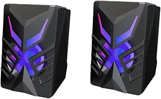 UKCOCO 2Pcs Pequenos Alto-Falantes Estéreo Baixo Caixa De Som Estéreo Baixo Caixa De Som Alto-Falante De Mesa Alto-Falante De Computador Barras De Som Para Tv 35Mm Alto-Falante Aux-In