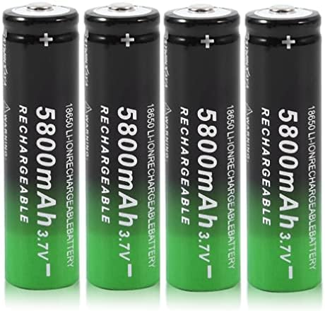 Majoxin 4PC 18650 Rechargeable Battery 3.7V 5800mAh Li-ion Battery Large Capacity Button Top flashlights for LED Torch Flashlight Headlamp Electronic Devices NOT AA AA Lithium Battery