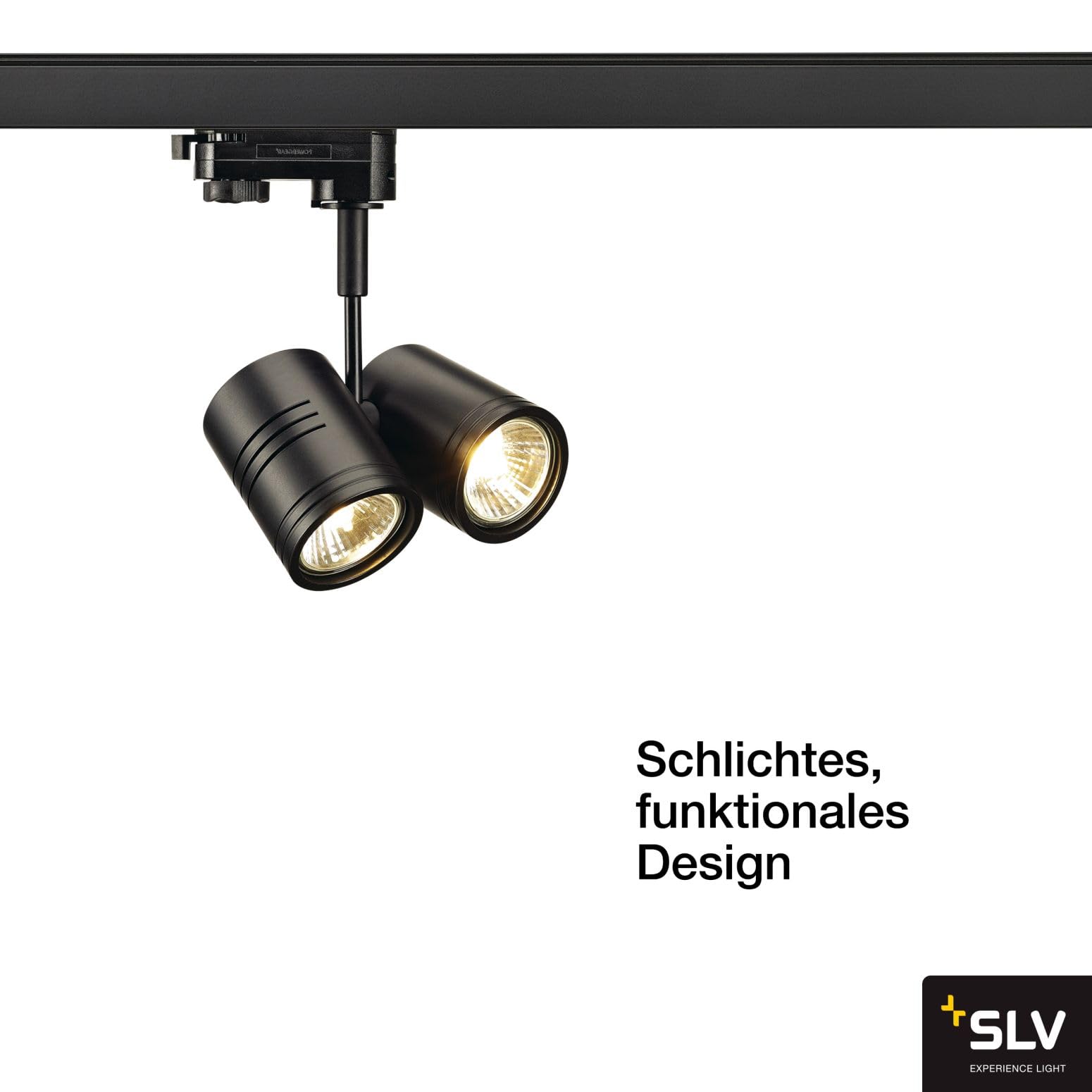 SLV BIMA II Leuchtenkopf, schwarz, 2xGU10, max. 50W, inkl. 3P.-Adapter