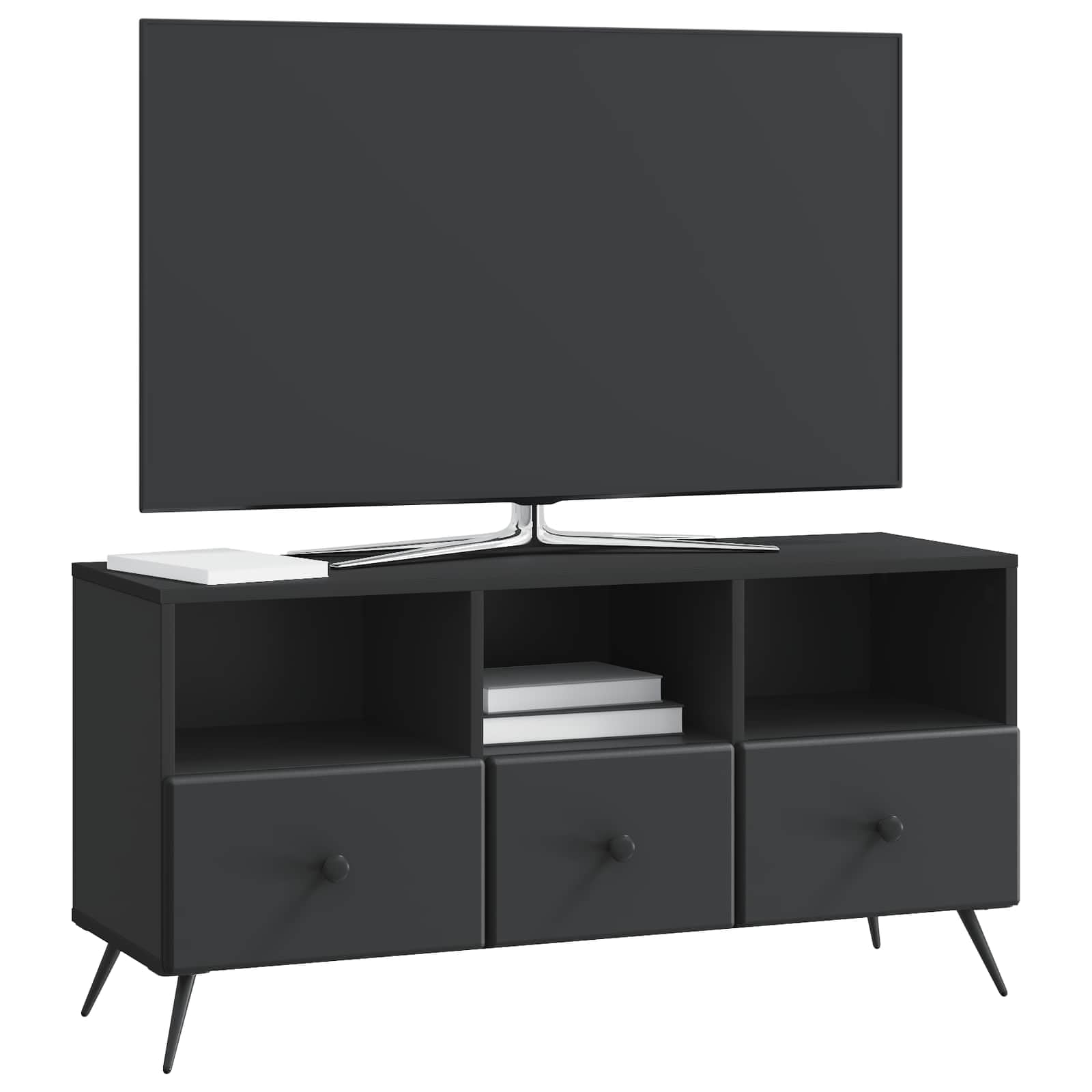 TV-Schrank Schwarz 102x34,5x50cm Fernsehtisch Holzwerkstoff