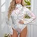 AMRANDOM Women's Mock Turtle Neck Long Sleeve Bodysuits T Shirts Body Suit Top Geometric Gold Rose Pink Gray White Marble for Weddings Work Travel Parties Fashion Shows