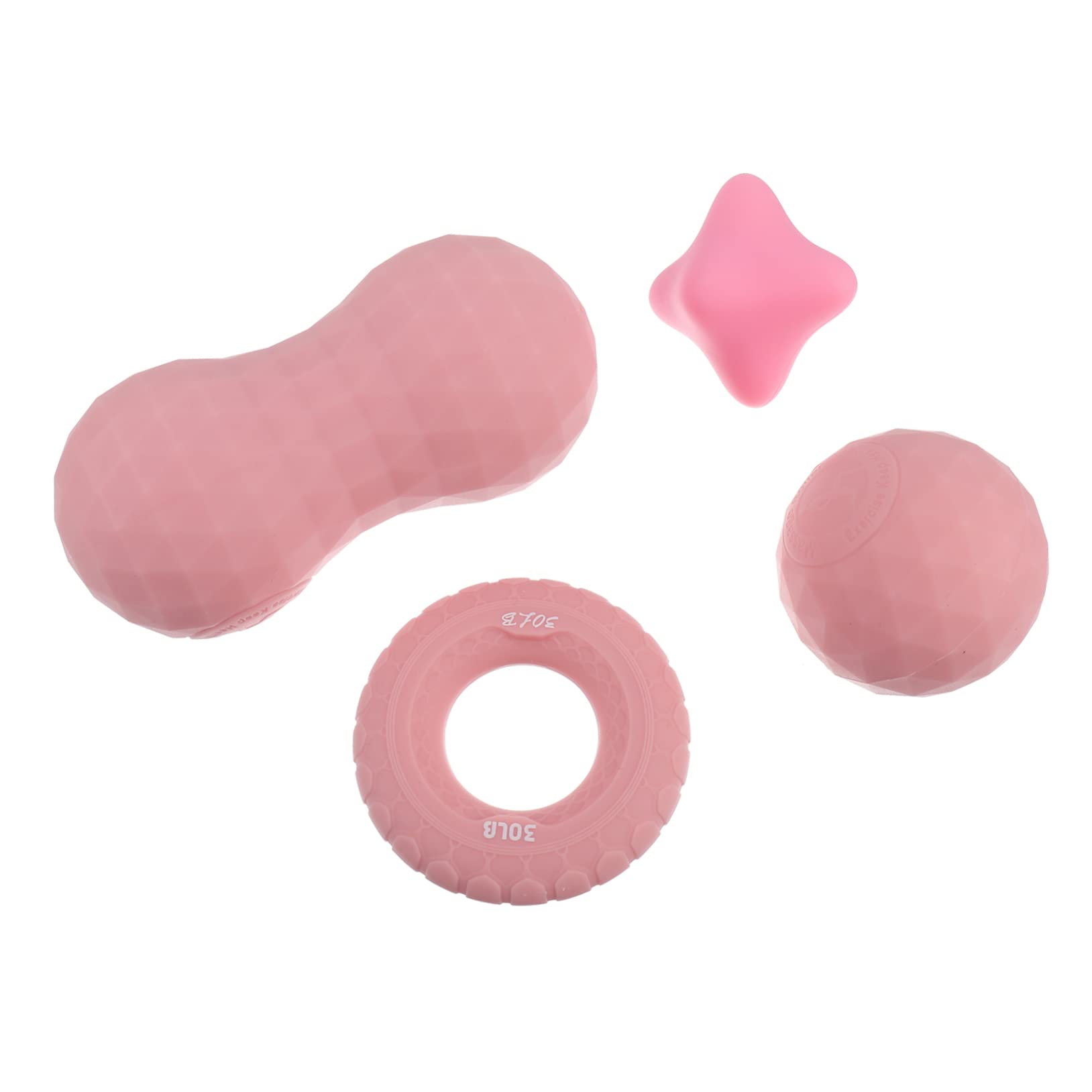 Gatuida Balles de Massage Haute Élasticité Ensemble de 4 Rose en Silicone Outil de Relaxation Musculaire pour Muscles et Paume pour Yoga et Fitness