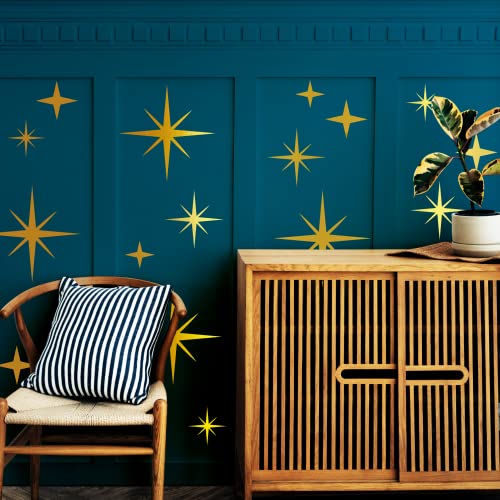 Star Wall Decal Retro Starburst Wall Sticker, Mid Century