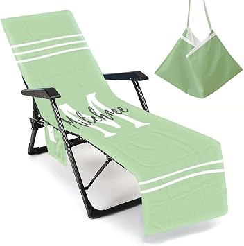 Pool Chair Towel, Personalized Beach Chair Cover with Pockets, Thick Quick Dry Custom Pool Chair Cover with Name, Lounge Chair Towel Cover for Pool Sunbathing, Garden, Beach, Hotel, Gifts Color 4
