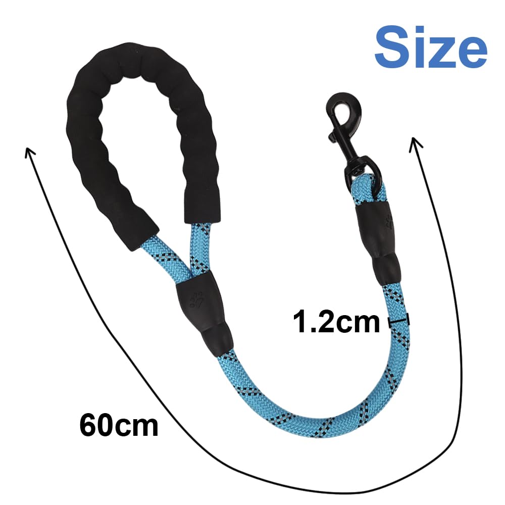 Short Dog Lead with Soft Padded Handles and Reflective Threads Walking Dog Rope Dog Lead Rope for Small Medium and Large Dogs (blue) - Image 4