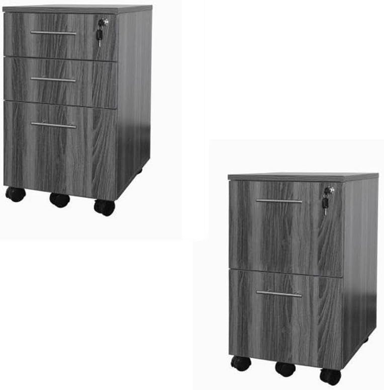 Mayline Office Pedestal Filing Cabinets in Gray Steel (Set of 2)