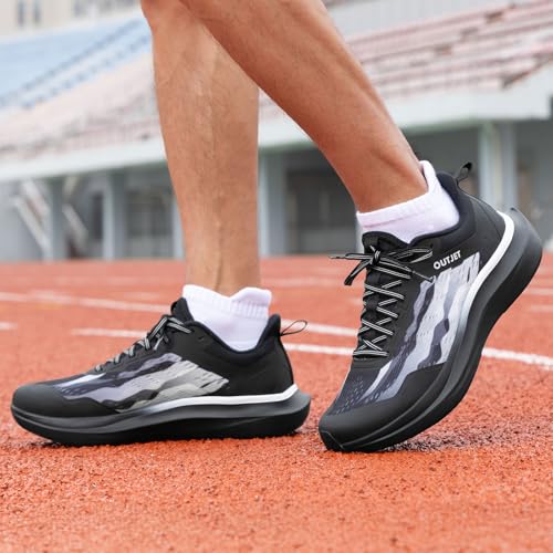 Image of Men's Road Running Shoes Lightweight Cushioning Athletic Walking Sneakers - Comfortable Non Slip Jogging Outdoor Gym Workout Tennis Shoes Active5K
