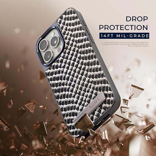 Image of PULOKA for iPhone 15 Pro Case, Back Cover with Kickstand & Metal Camera Ring & 360 Military-Grade Protection, | Ultra Hybrid Slim Case - (Black, iPhone 15 Pro)