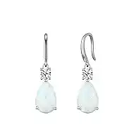 Teardrop Dangle Drop Earrings -925 Sterling Silver Birthstone Earring Jewelry Birthday Gifts for Women,Girlfriend,Wife,Mom - Graduation, Friendship,Birthday, Anniversary