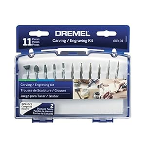 Dremel 689-01 Carving and Engraving Rotary Tool Accessory Kit – Perfect for use with Wood, Metal, and Glass (11 Piece)