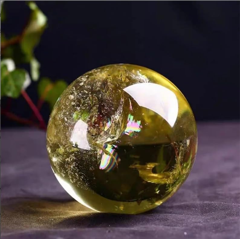 Natürliche Gelbe Kristallkugel, Quarzkristall, Mineralprobe, Reiki, Heimbüro, Dekorativer Energie-Edelstein,700-750g
