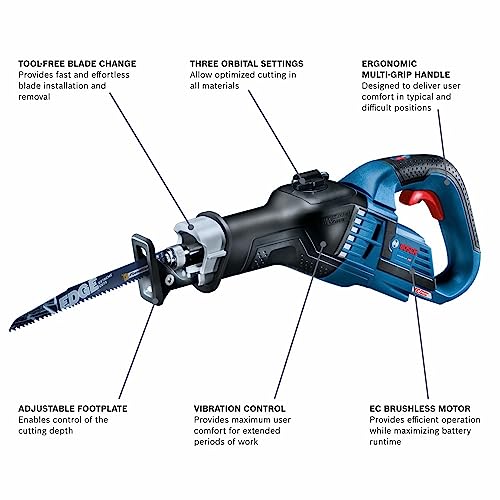 Bosch Gsa18V-125N 18V Ec Brushless 1-1/4 In.-Stroke Multi-Grip Reciprocating Saw (Bare Tool) #TOP1