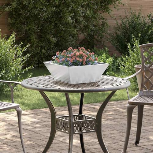 Jardinière surélevée élégante, parterre de fleurs, bac de jardin, 5 pièces, argenté, 40 x 40 x 15 cm, en acier inoxydable, pour jardin d'hiver, terrasse, jardinerie, jardin sur le toit