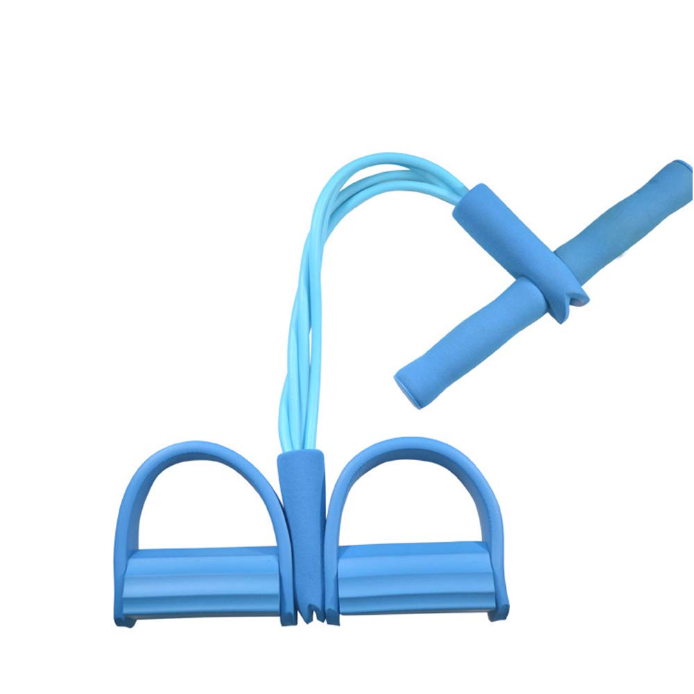 KSTEEE 4 Tube Resistance Pull Rope Elastic Sit Up Equipment Leg Exerciser Sit-up Bodybuilding Expander Elastic Bands Yoga Equipment Pilates Workout (Blue)