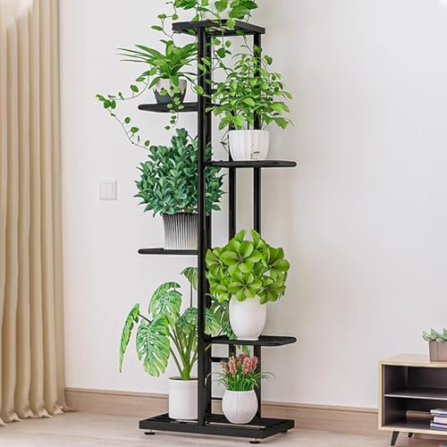 Étagère à fleurs résistante grand format 6 niveaux et support gris - 2
